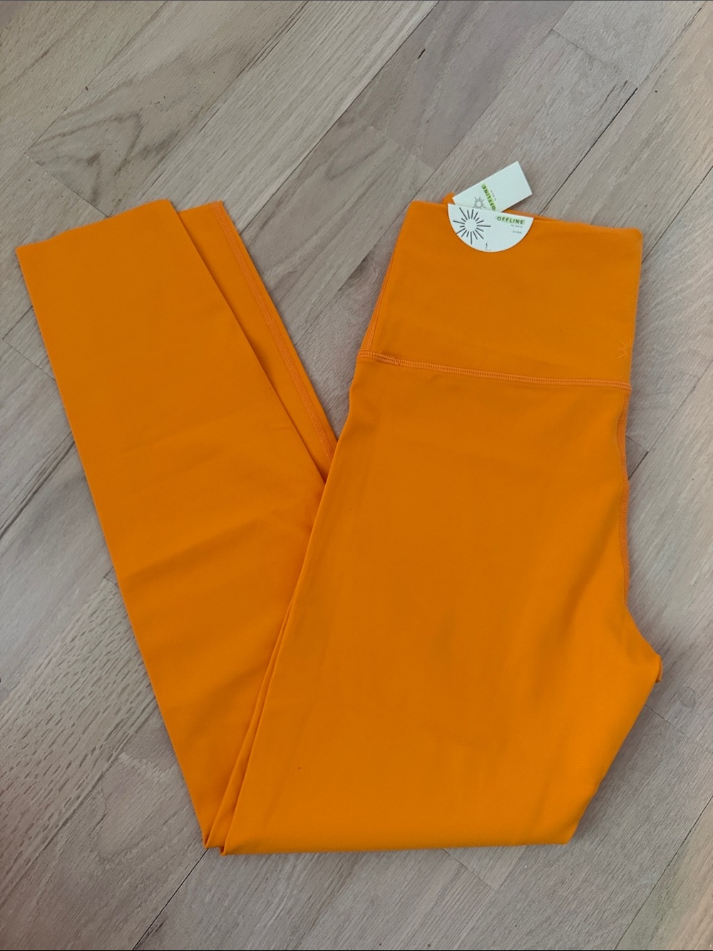High-Waist Orange Leggings - Unbranded